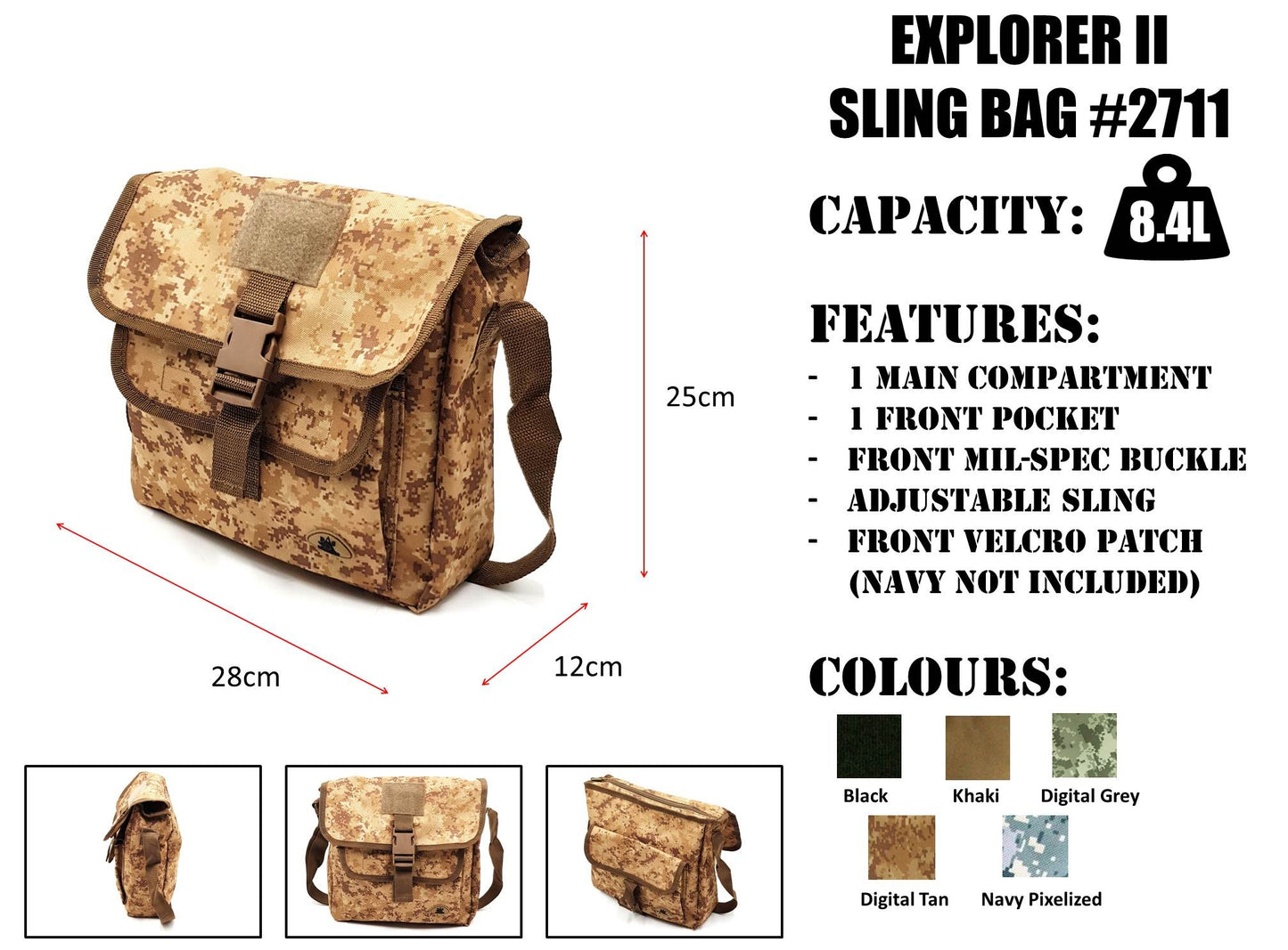 EXPLORER II SLING BAG #2711