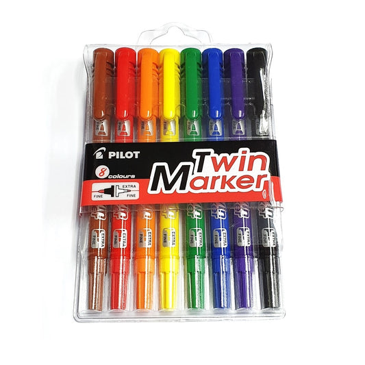 PILOT DUAL HEAD MARKER (SET OF 8)*