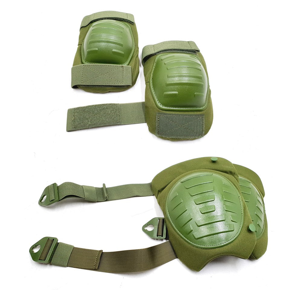 LIGHTWEIGHT MILITARY OLIVE GREEN KNEE AND ELBOW PADS