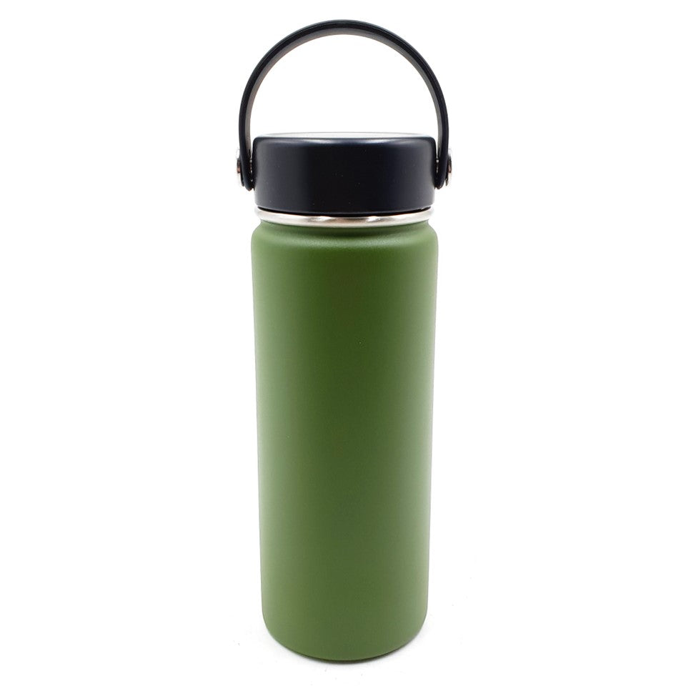 BPA FREE STAINLESS STEEL BOTTLE BLACK / GREEN 18OZ #1681