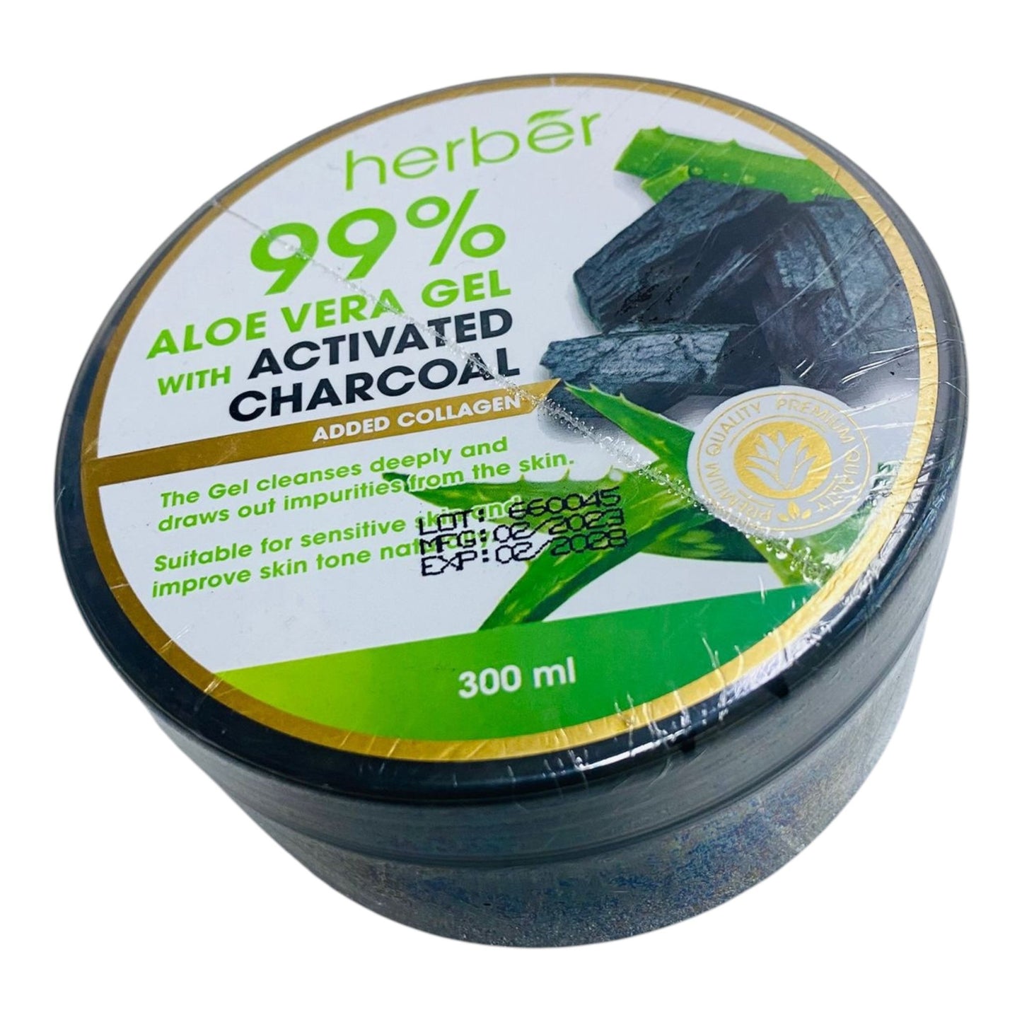 Herber Aloe Vera Gel With Activated Charcoal 300ml