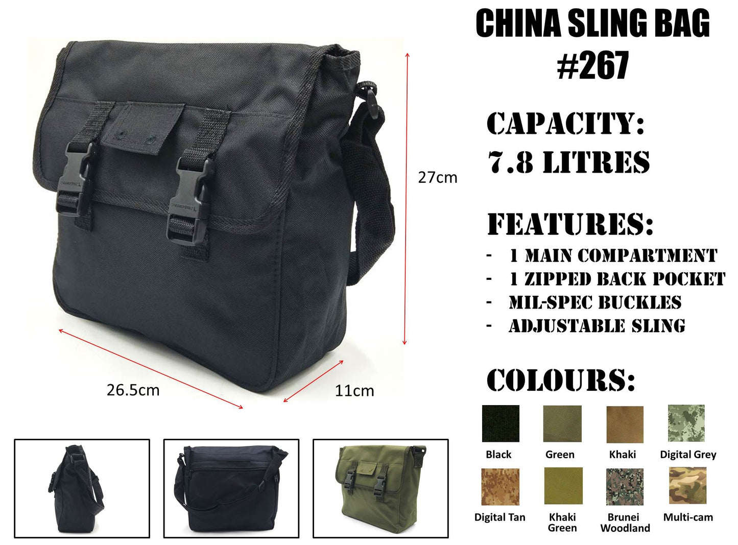 CHINA (G.I) SLING BAG #267