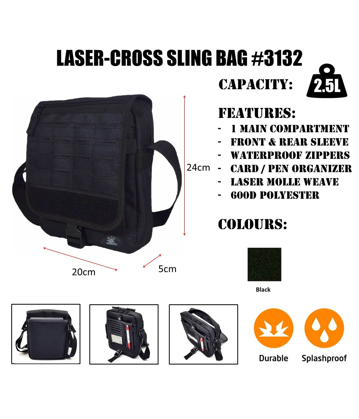 CROSS-SLING LASER MOLLE BAG #3132