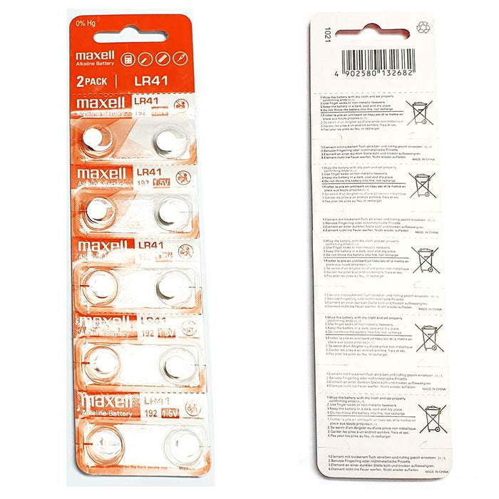 MAXELL LR41 BATTERY (10PCS) FOR THERMOMETER