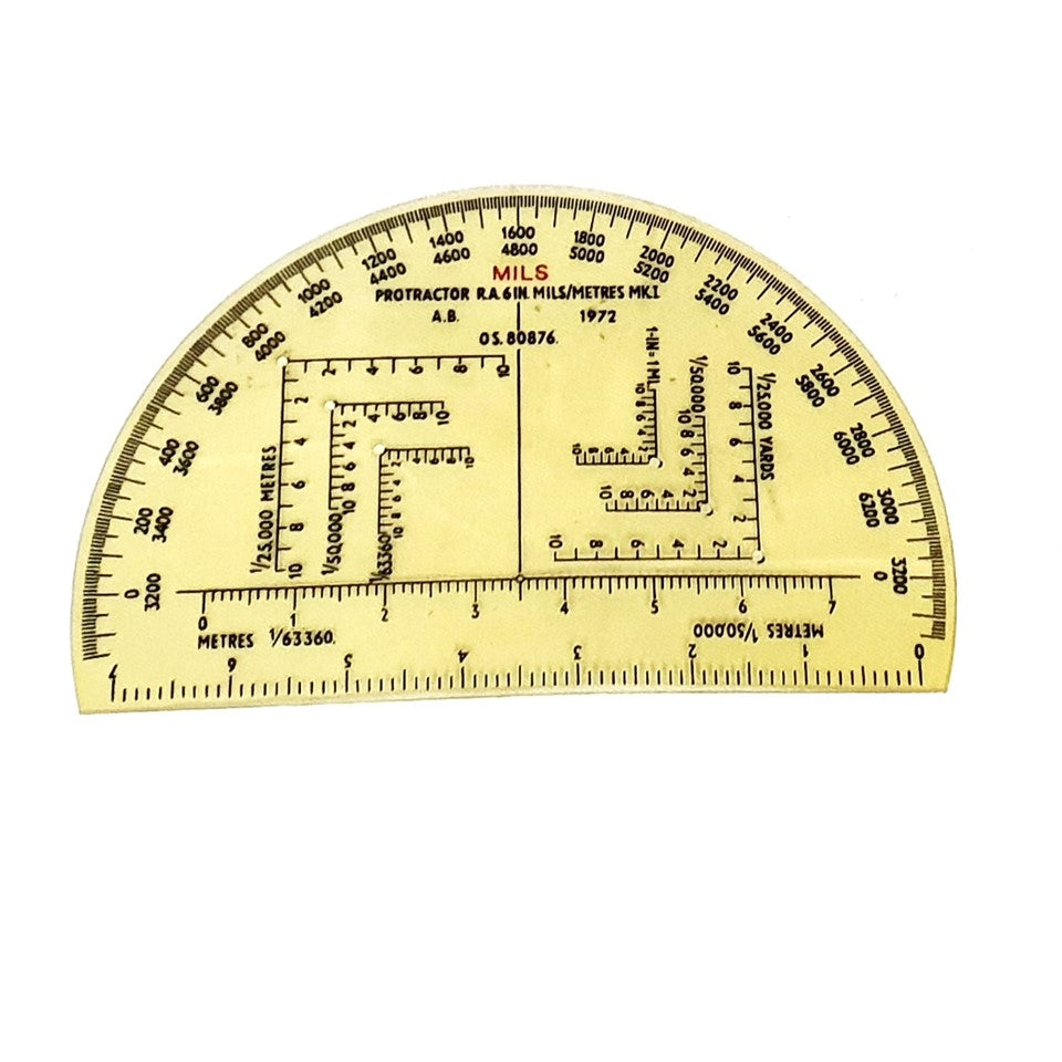 SMALL SEMICIRCULAR MAP READING PROTRACTOR