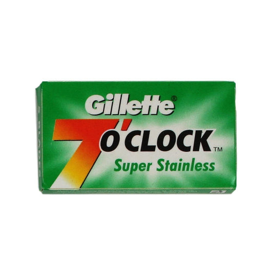 Gillette 7 O'Clock Super Stainless Double Edge Razor Blades Green 5 Blades