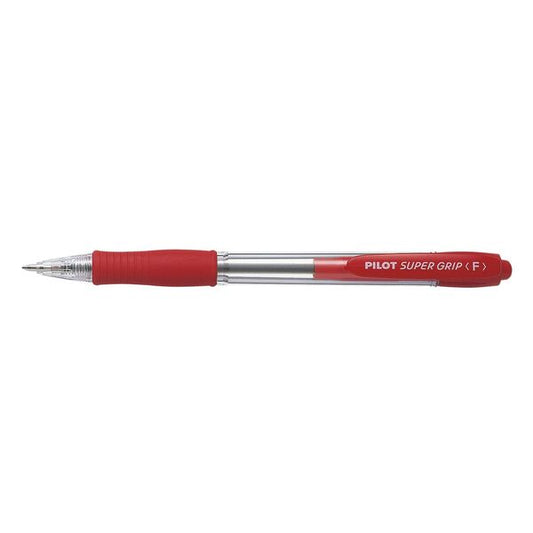 Pilot Writing Ballpoint Pen Pilot Super Grip Retractable Tip Fine Red