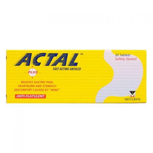 Actal Plus Fast Acting Antacid 20 Tablets