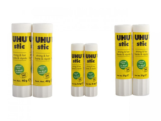 UHU Glue Stick 8.2g/21g/40g (Bundle of 2)