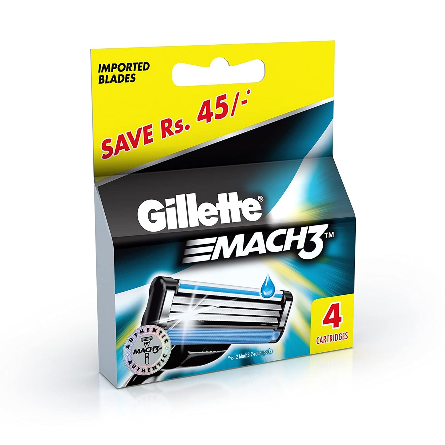 Gillette Mach 3 Razor Blades Pack of 4 Cartridges