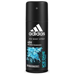 Adidas Ice Dive Deodorant 150ml Spray Developed With Athletes Cool Tech Fresh 24 Hour Boost