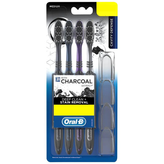 Oral-B Cavity Defense Toothbrush With Charcoal Extract 4pcs